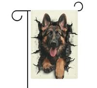 Drapeaux de jardin drôles avec motif chien de berger allemand, double face, pour jardin, pelouse, extérieur, 12,6 pouces × 18,5 pouces