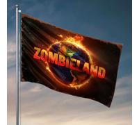 Drapeaux de jardin drôles de zombie apocalypse sur terre. Drapeaux pour votre chambre d'homme et bar (30 x 45 cm)