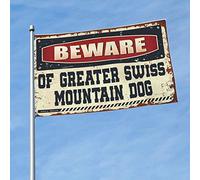 Drapeaux de jardin drôles Méfiez-vous du grand chien de montagne suisse drapeaux pour dortoirs Lake House Decor (taille : 60 x 90 cm)
