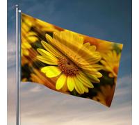 Drapeaux de jardin drôles Un gros plan d'une fleur jaune vif Drapeaux pour votre chambre Man Cave Bar (152 x 244 cm)