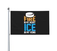Drapeaux De Jardin Du Feu Dans Mon Cœur, De La Glace Dans Mes Veines Bannières Extérieure Classique Bannière De Cour Pour Décoration Fête Pelouse 90X150 Cm