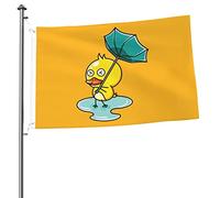 Drapeaux De Jardin Duck In The Rain Umbrella Blown Over By The Wind Décorations Drapeau Extérieur Toutes Les Saisons Garden Flag Pour Célébrations Balcon Fête Patio 90X150 Cm