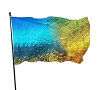 Drapeaux De Jardin Eau De Mer Or Bleu Bannière De Drapeaux Lavable Couleurs Vives Bannière, Pour Balcon, Les Défilés, D'Intérieur, 90x150cm