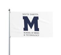 Drapeaux De Jardin École Des Mines Et De Technologie Du Dakota Du Sud Bannières Extérieure Couleurs Vives Bannière Jardins Résistant Drapeaus Décoratif Pour Fête Balcon Défilé 90X152CM