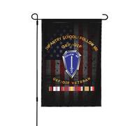 Drapeaux De Jardin École D'Infanterie « Suivez-Moi Oif Oef Veteran Drapeaus Décoratif Imperméabiliser Drapeau Fierté Couleurs Vives Bannière Jardins Pour Festivals Défilé Balcon 30X45CM