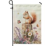 Drapeaux De Jardin Écureuil De Printemps Et D'Été Toutes Les Saisons Treer Drapeau Décorations Pelouse Drapeaux Pour Balcon Fête Célébrations 30X45Cm