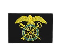 Drapeaux De Jardin Écusson Du Quartier-Maître De L'Armée Bannière Jardins Durable Drapeau Fierté Résistant Drapeaus Décoratif Pour Festivals Fête Défilé 90X152CM