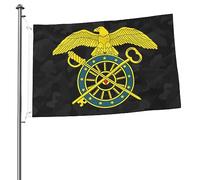 Drapeaux De Jardin Écusson Du Quartier-Maître De L'Armée Bannière Jardins Résistant Bannières Extérieure Decoration Drapeaus Décoratif Pour Défilé Balcon Festivals 90X152CM