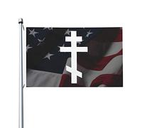 Drapeaux De Jardin Église Orthodoxe Orientale Christianisme Grec Russe Pelouse Drapeaux Décorations Treer Drapeau Pour Célébrations Balcon Fête Jardinage 90X150 Cm