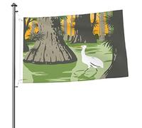 Drapeaux De Jardin Egrets Under Mangroves And Yew Trees In The Everglades Résiste Aux Intempéries Pelouse Drapeaux Coupe-Vent Et Étancheune Garden Flag Pour Balcon Fête Patio Ferme 90X150 Cm