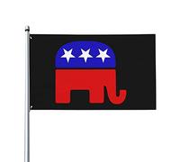 Drapeaux De Jardin Éléphant Du Parti Républicain Des États-Unis Drapeaus Décoratif Résistant Bannières Extérieure Imperméabiliser Bannière Jardins Pour Festivals Balcon Défilé 90X152CM