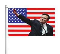 Drapeaux De Jardin Elon Musk Treer Drapeau Toutes Les Saisons Garden Flag Pour Balcon Fête Patio Célébrations 90X150 CM
