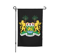 Drapeaux de Jardin Emblème national de la Sierra Leone Bannière 12x18 | Inch Amusant Drapeau décoratif de Jardin UV Fade RéSistant Bannière décorative pour Balcon Porche Fête