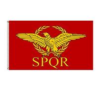 Drapeaux De Jardin Empire Romain Sénat Personnes Rome Taille Des Pieds Résiste Aux Intempéries Bannière Extérieure Décorations Treer Drapeau Pour Patio Balcon Fête Célébrations 90X150Cm