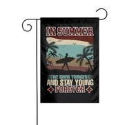 Drapeaux De Jardin En Été, On Rajeunit Et On Reste Jeune Pour Toujours. Drapeaus Décoratif Durable Bannières Extérieure Résistant Bannière Jardins Pour Défilé Fête Balcon 30X45CM