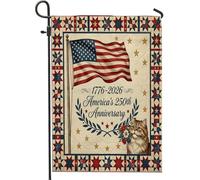 Drapeaux de jardin en forme de chat persan 250e anniversaire de mariage - 30,5 x 45,7 cm - Double face pour l'extérieur, 4 juillet - Toile standard - Décoration vintage pour cour, arrière-cour