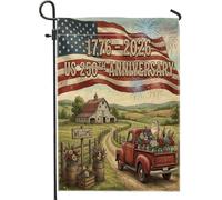 Drapeaux de jardin en forme de chat persan 250e anniversaire de mariage - 30,5 x 45,7 cm - Double face pour décoration extérieure, 4 juillet - Drapeau en toile rustique pour jardin