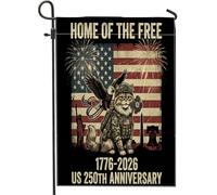 Drapeaux de jardin en forme de chat persan pour 250e anniversaire - 30,5 x 45,7 cm - Double face pour décoration extérieure - Motif jour commémoratif du 4 juillet - Drapeau patriotique pour jardin