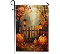 Drapeaux de jardin en forme de citrouille d'automne - 30,5 x 45,7 cm - Double face pour décoration extérieure - Clôture d'automne - Réverbère en toile - Drapeau de maison - Érable - Petit drapeau de