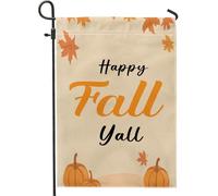 Drapeaux de jardin en forme de citrouille simples et mignons pour l'extérieur, feuilles d'érable d'automne verticales standard en lin pour maison, récolte de Thanksgiving, cour, jardin, pelouse