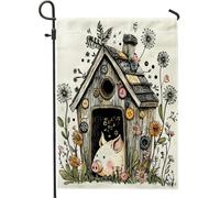Drapeaux de jardin en forme de cochon de printemps, 30,5 x 45,7 cm, double face pour décoration extérieure, maison de fleurs, animaux, drapeau en toile, joli drapeau de jardin avec fleurs sauvages