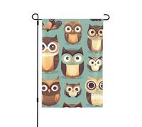 Drapeaux de jardin en forme de hiboux mignons pour l'extérieur, durable double face pour décoration de vacances