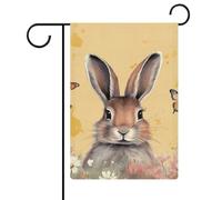 Drapeaux de jardin en forme de lapin et de papillon - 30,5 x 45,7 cm - Drapeau extérieur double face - Drapeau de cour d'été - Drapeau floral de bienvenue - Drapeaux de jardin saisonniers
