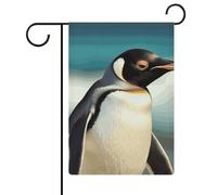 Drapeaux de jardin en forme de pingouin mignon 30,5 x 45,7 cm double face pour l'extérieur, drapeau de cour d'été, drapeau floral de bienvenue, drapeaux de jardin, décorations de vacances