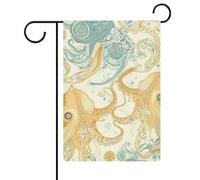 Drapeaux de jardin en forme de poisson jaune clair, 30,5 x 45,7 cm, drapeau extérieur double face, drapeau de cour d'été, drapeau floral de bienvenue, drapeaux de jardin saisonniers, décorations de