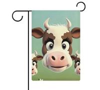 Drapeaux de jardin en forme de vache mignonne - 30,5 x 45,7 cm - Drapeau extérieur double face - Drapeau de cour d'été - Drapeau floral de bienvenue - Drapeaux de jardin saisonniers - Décorations de