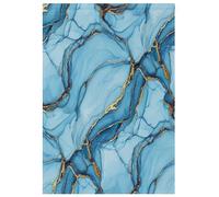 Drapeaux de jardin en marbre bleu feuille de thé extérieur résistant aux intempéries mignon art maison drapeau décorations pour Halloween en plein air 30,5 x 45,7 cm