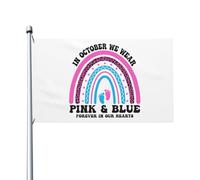 Drapeaux De Jardin En Octobre, Les Femmes Portent Du Rose Et Du Bleu Pour Sensibiliser Au Deuil Périnatal. Drapeau Fierté Durable Drapeaus Décoratif Résistant Bannières Extérieure Pour 90X152CM