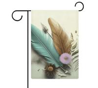 Drapeaux de jardin en plumes 30,5 x 45,7 cm double face pour l'extérieur, drapeau de cour, drapeau floral de bienvenue, drapeaux de jardin, décorations de vacances