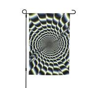 Drapeaux de jardin en spirale illusion d'optique gif pour l'extérieur - 30,5 x 45,7 cm - Double face - Drapeau de jardin saisonnier avec œillets - Drapeau d'extérieur pour décoration de maison - Toile