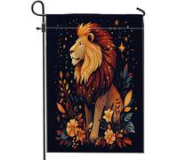 Drapeaux de jardin en toile de jute - Feuille de lion d'automne - 30,5 x 45,7 cm - Double face pour extérieur, automne - Esthétique - Nuit étoilée - Pour petite maison, porche, pelouse