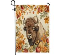 Drapeaux de jardin en toile de jute pour la récolte d'automne - 30,5 x 45,7 cm - Double face pour extérieur, citrouilles d'automne - Feuilles de citrouilles d'automne - Drapeaux de petite maison