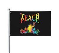 Drapeaux De Jardin Enseigner La Paix À La Grenouille Drapeau Fierté Résistant Drapeaus Décoratif Couleurs Vives Bannières Extérieure Pour Festivals Défilé Balcon 90X152CM