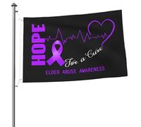 Drapeaux De Jardin Espoir De Sensibilisation À La Maltraitance Des Personnes Âgées Bannière Extérieure Décorations Pelouse Drapeaux Pour Célébrations Balcon Fête Jardinage 90X150 CM