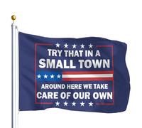 Drapeaux De Jardin Essayez Ça Dans Une Petite Ville Par Ici, Nous Prenons Soin De Nous-Mêmes Bannières Extérieure Durable Drapeaus Décoratif Résistant Drapeau Fierté Pour Balcon Défilé 90X152CM