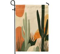 Drapeaux De Jardin Esthétique Bohème Western Cactus Succulente Milieu Du Siècle Résiste Aux Intempéries Bannière Extérieure Décorations Drapeau Extérieur Pour Balcon Fête Célébrations 30X45Cm