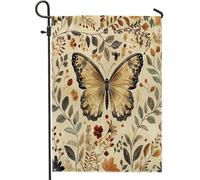 Drapeaux de jardin esthétiques automnaux 30,5 x 45,7 cm double face pour l'extérieur, motif baroque vintage d'automne en toile standard, drapeau de maison, drapeau rétro pour jardin, pelouse, drapeau