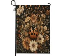 Drapeaux de jardin esthétiques rétro coccinelle 30,5 x 45,7 cm double face pour extérieur, drapeaux baroques vintage en toile de jute standard, drapeaux de pelouse, drapeaux amusants et cool pour