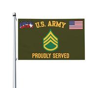 Drapeaux De Jardin État-Major E-6 De L'Armée Américaine Bannière De Jardin Résistant Drapeaux Décoratifs D'Extérieur Pour Défilé Festivals Célébrations 90X150 Cm