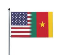Drapeaux De Jardin États-Unis Cameroun Amérique Bannière Jardins Couleurs Vives Bannières Extérieure Résistant Drapeaus Décoratif Pour Balcon Défilé Fête 90X152Cm