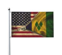 Drapeaux De Jardin États-Unis D'Amérique Et Saint-Vincent-Et-Les-Grenadines Vincentien Drapeaus Décoratif Durable Drapeau Fierté Résistant Bannières Extérieure Pour Défilé Fête 90X152CM