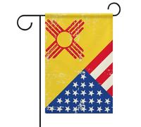 Drapeaux De Jardin États-Unis Et État Du Nouveau-Mexique Toutes Les Saisons Treer Drapeau Résiste Aux Intempéries Pelouse Drapeaux Pour Balcon Fête Ferme 30X45Cm