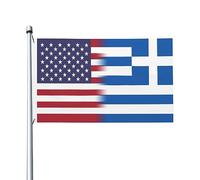 Drapeaux De Jardin États-Unis Grèce Amérique Bannière Jardins Résistant Drapeau Fierté Imperméabiliser Drapeaus Décoratif Pour Fête Balcon Festivals 90X152Cm
