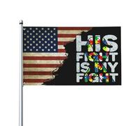 Drapeaux De Jardin États-Unis Son Combat Est Mon Combat Sensibilisation À L'Autisme Bannières Extérieure Decoration Drapeaus Décoratif Imperméabiliser Drapeau Fierté Pour Balcon Fête 90X150Cm