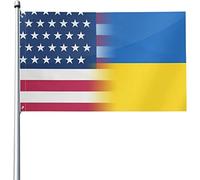 Drapeaux De Jardin États-Unis Ukraine Drapeau Fierté Imperméabiliser Bannière Jardins Couleurs Vives Drapeaus Décoratif Pour Festivals Balcon Fête 90X152Cm