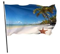 Drapeaux De Jardin Étoiles De Mer De Plage Palmiers Décoratif Drapeaux Couleurs Vives Traditionnel Bannière, Pour Balcon, Les Défilés, D'Intérieur, 90x150cm